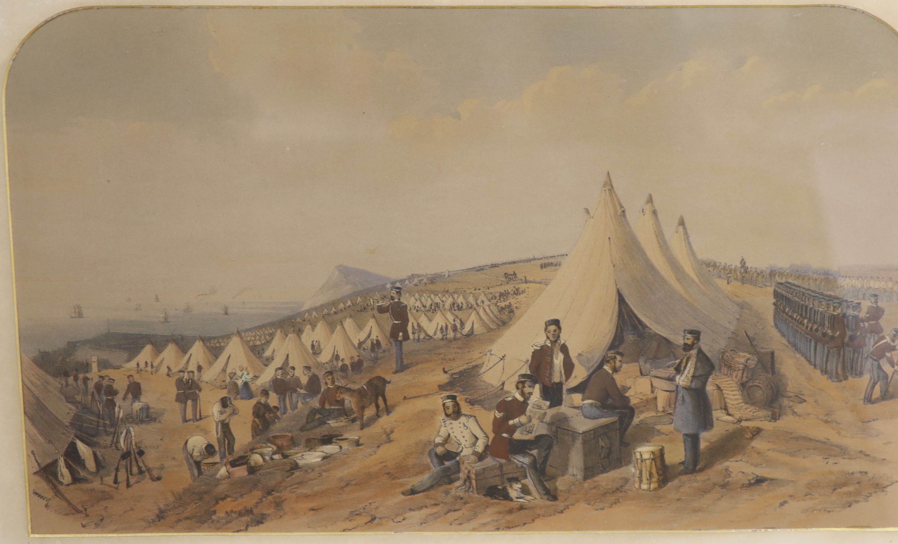 After William Burgess of Dover (1805-1861), a set of four hand coloured lithographs, Views of Dover Castle and environs, 